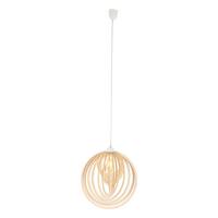 Hängeleuchte Armella H: 145 cm 1-Flammig, Kugelform - Naturfarben/Weiß, Natur, Holz/Kunststoff (40/145cm) - Näve