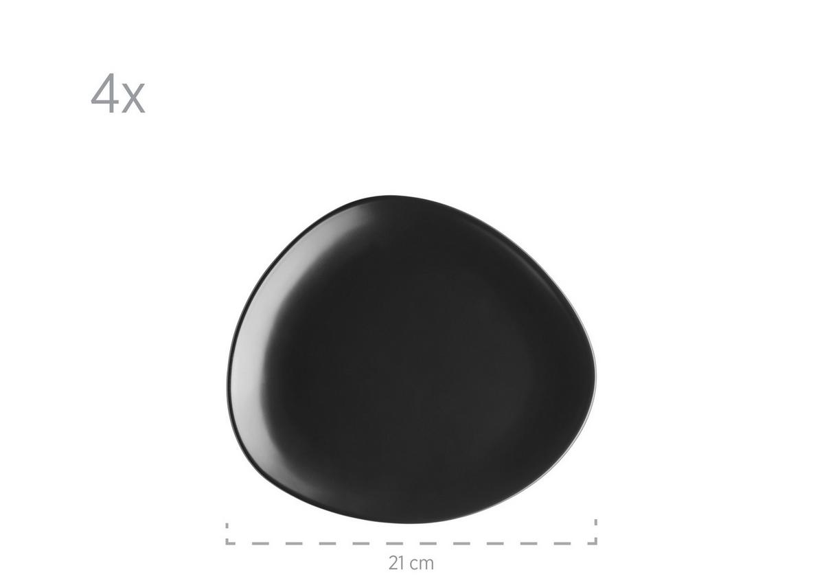 Kombiservice Glendale 4 Personen Geschirrset - Schwarz, Basics, Keramik (44/34/33,6cm) - Mäser