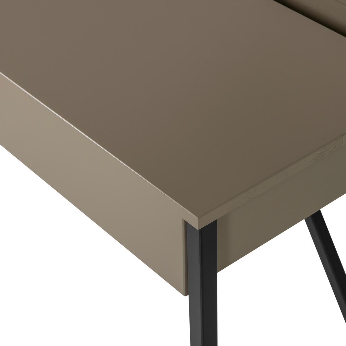 Schreibtisch New Julius Schlammfarben L: 126cm - Schlammfarben/Schwarz, MODERN, Holz/Metall (126/53/75cm) - Livetastic