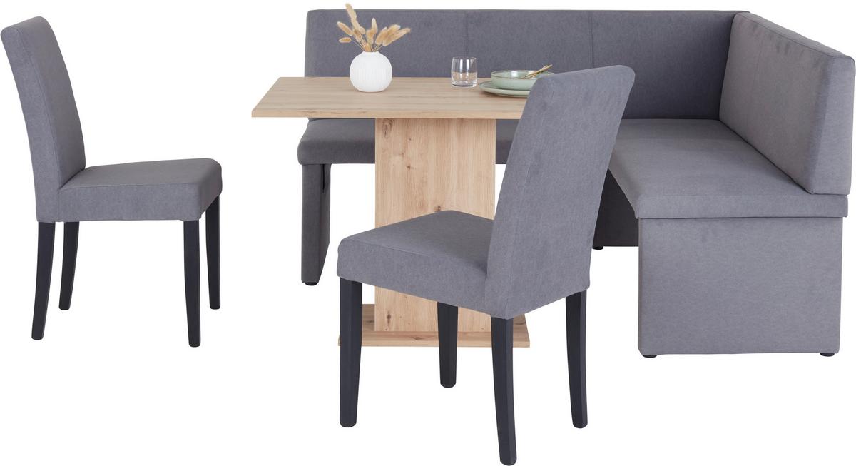 Eckbank Campel - Schwarz/Grau, KONVENTIONELL, Textil (167/147cm)