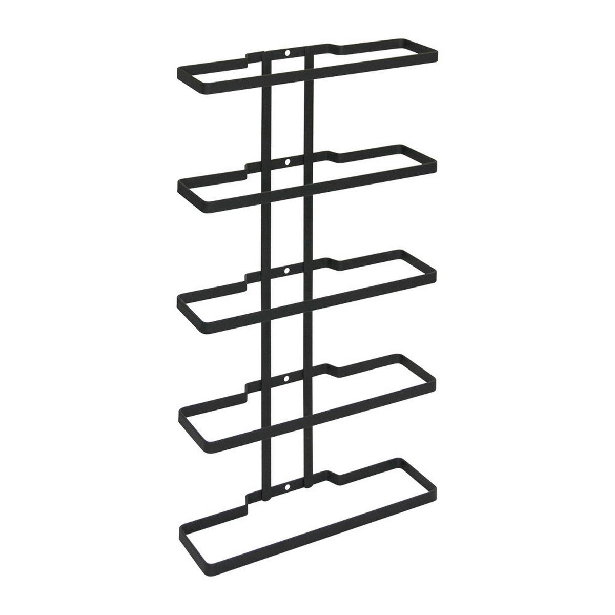 Weinregal Metall Schwarz Flaschen: 5 Bxh: 24x9 Cm - Schwarz, Basics, Metall (24/9/44cm)