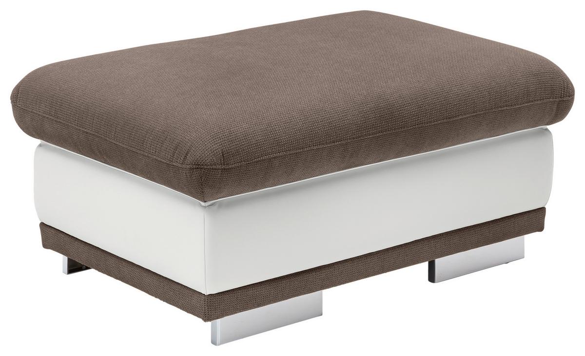 Hocker Seaside Braun H: 47 cm - Chromfarben/Braun, KONVENTIONELL, Textil (97/47/67cm) - MID.YOU