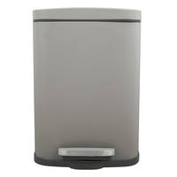 Treteimer Akira 12l Taupe Metall Lbh: 28x19,3x37,9 - Taupe/Schwarz, Basics, Kunststoff/Metall (28/19,3/37,9cm) - Spirella