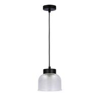 Pendelleuchte Liverpool - Transparent/Schwarz, Design, Glas/Metall (14.5/14.5/90cm)