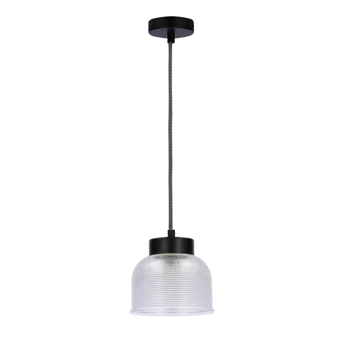 Pendelleuchte Liverpool - Transparent/Schwarz, Design, Glas/Metall (14.5/14.5/90cm)