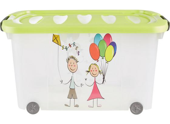 Uskladňovací Box Kiddys - zelená/transparentné, plast (60/38/32cm) Uskladňovací Box Kiddys - zelená/transparentné, plast (60/38/32cm)