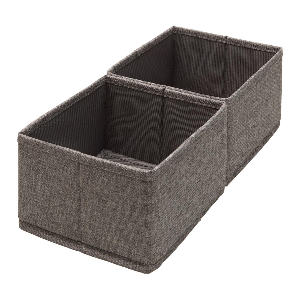 Sada úložných boxů 4 ks - tmavě šedá, Moderní, textil/papír - Mömax