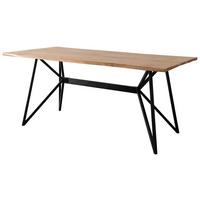 Esstisch Kite Akazie Massiv, B: 175 cm - Schwarz/Akaziefarben, ROMANTIK / LANDHAUS, Holz/Metall (175/77/90cm) - MID.YOU