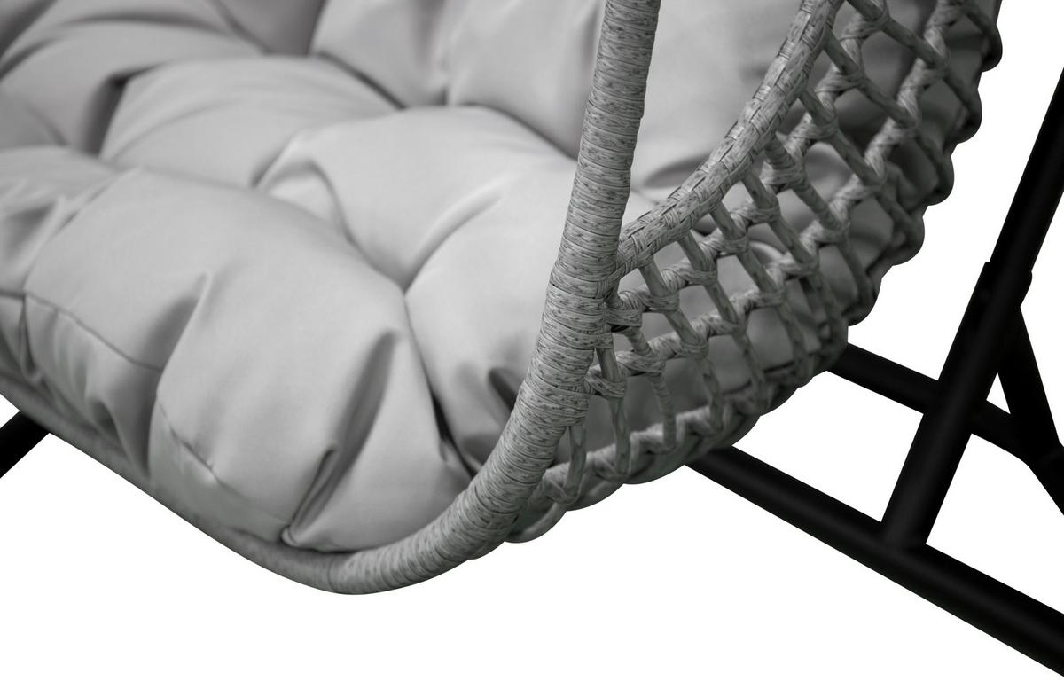 Hängesessel Viga - Grau, KONVENTIONELL, Kunststoff/Metall (133/196/105cm) - Gardenson