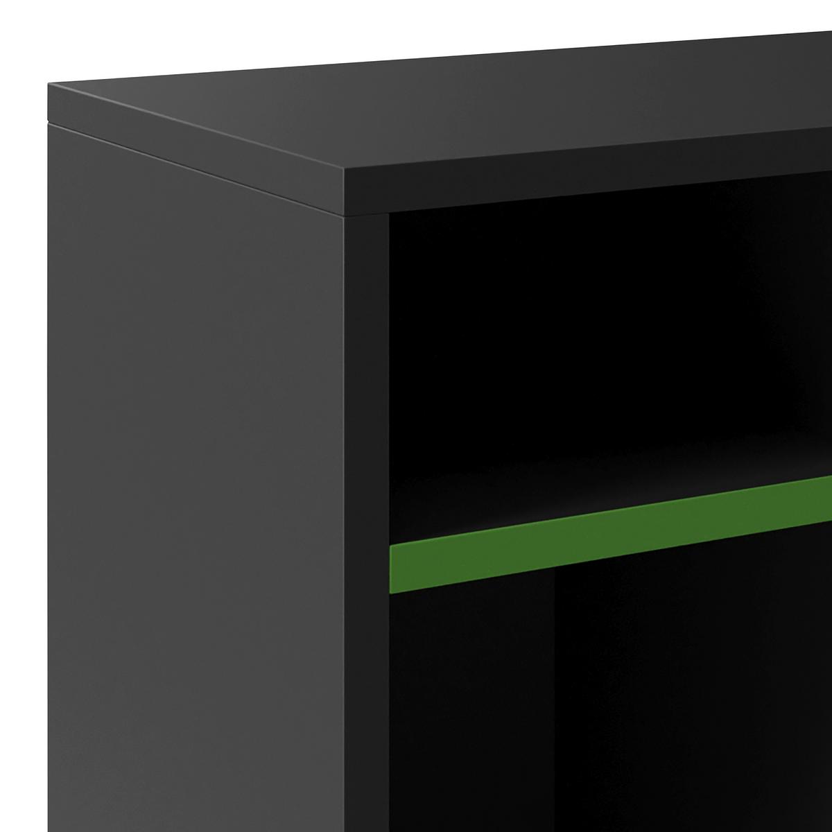 Sideboard Minecraft - Schwarz/Grün, MODERN, Glas/Holzwerkstoff (108/61/37cm) - Minecraft