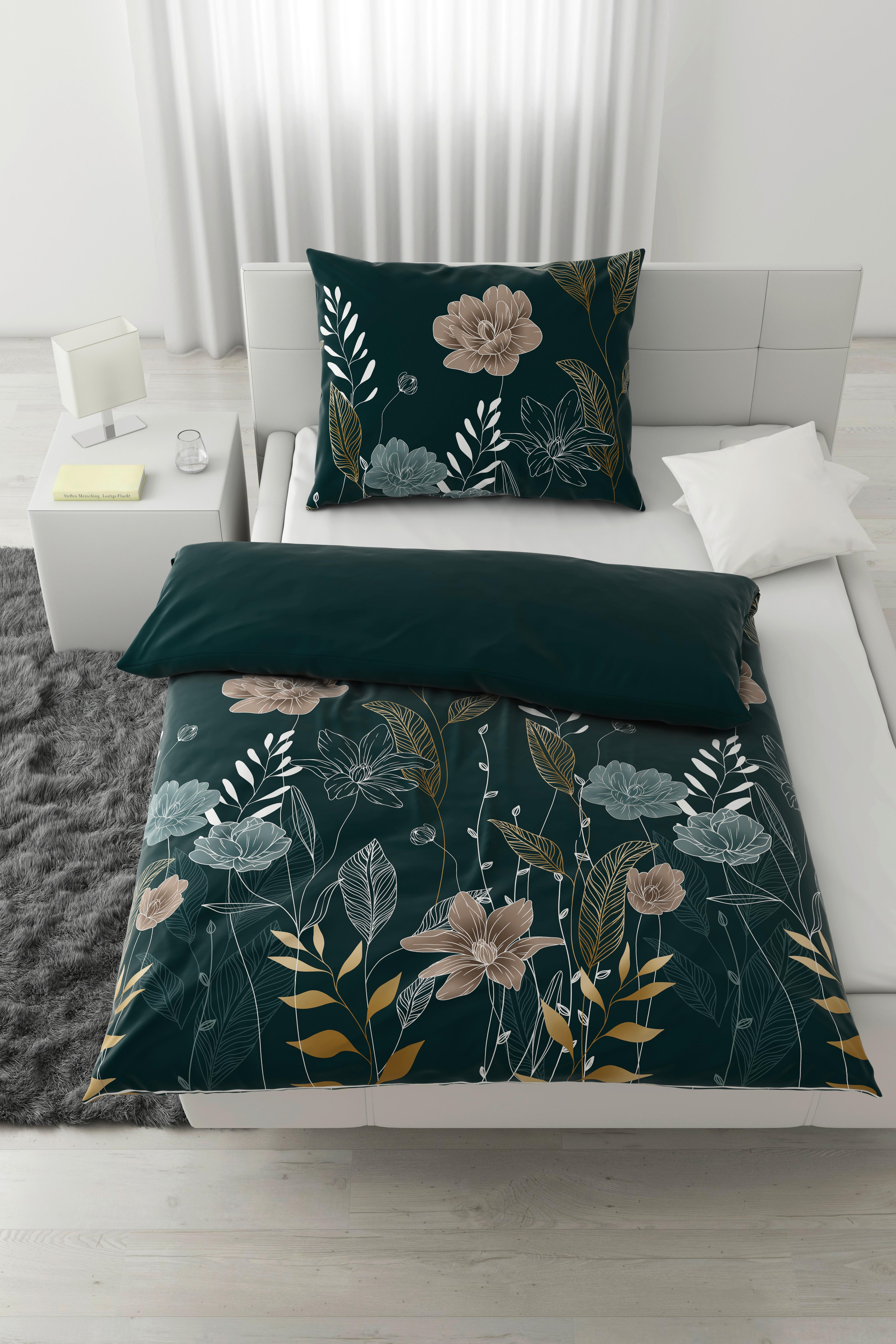 Posteľná bielizeň Nala, 70/90 140/200cm, zelená - zelená, Romantik / Landhaus, textil (140/200cm) - Mömax