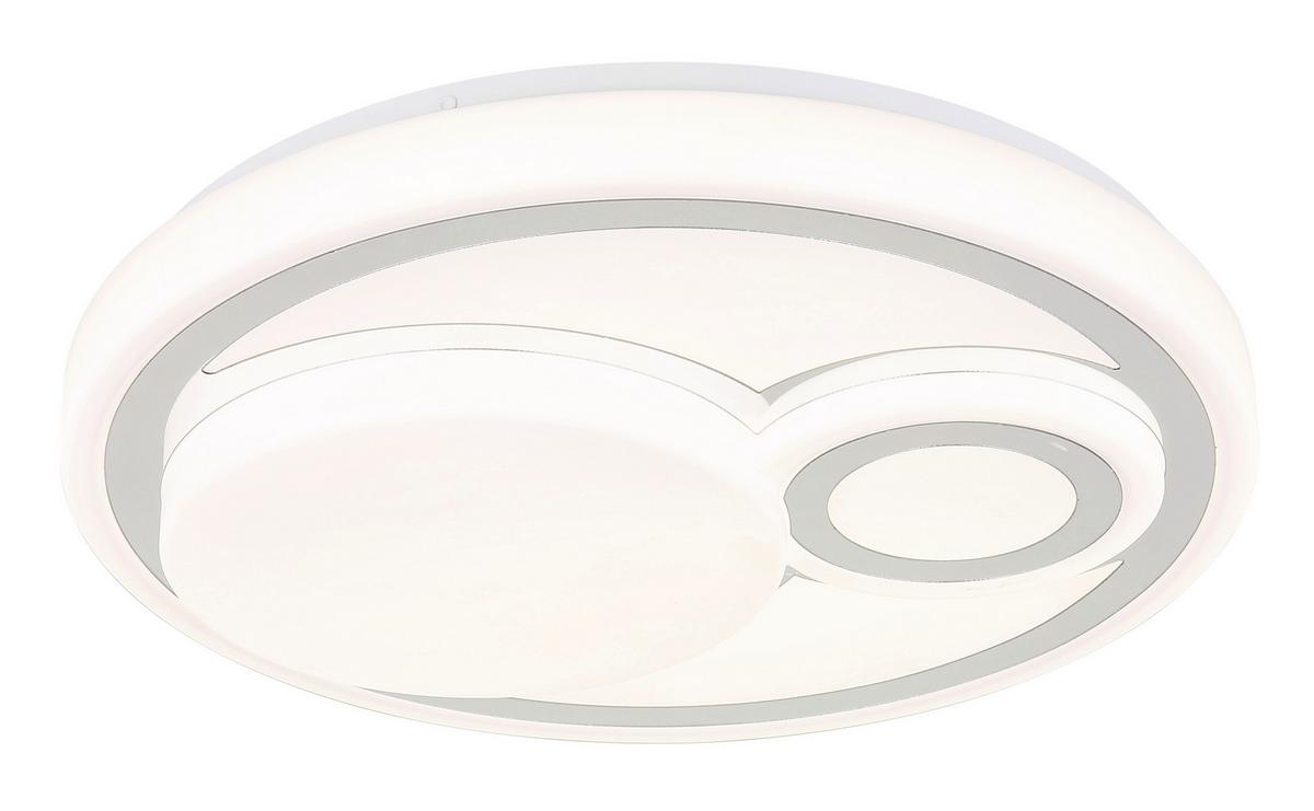 LED-Deckenleuchte 48473  Ruiz - Chromfarben/Opal, Design, Kunststoff/Metall (38/7,5cm) - Globo