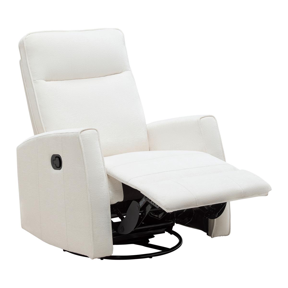 Relaxačné kreslo MELINDA, béžová tkanina, max. 140 kg - čierna/béžová, Konventionell, kov/drevo (76/103/96cm) - Mömax