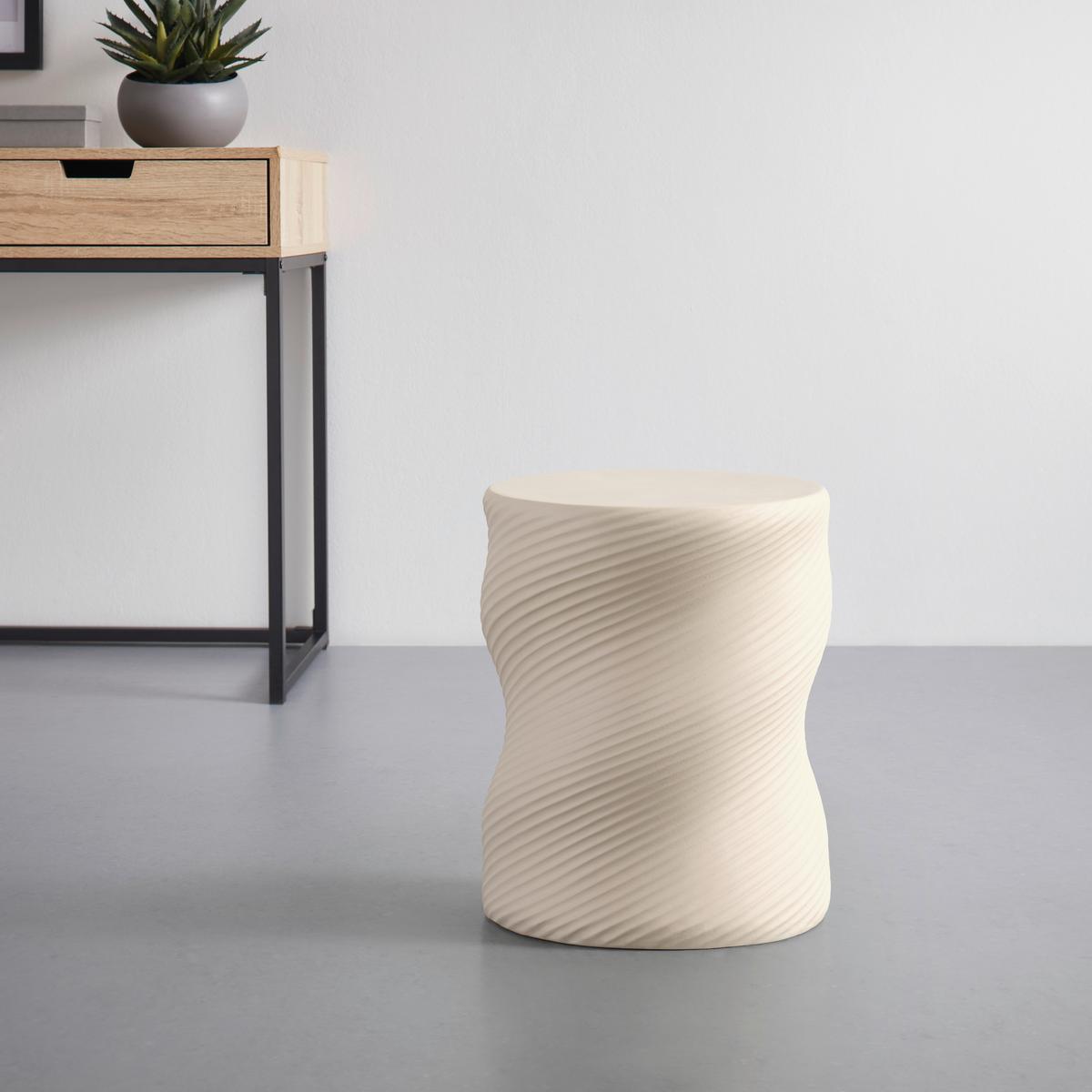 Taburetka Milo, sivobéžová - sivobéžová, Modern, kameň (32/40cm) - Mömax