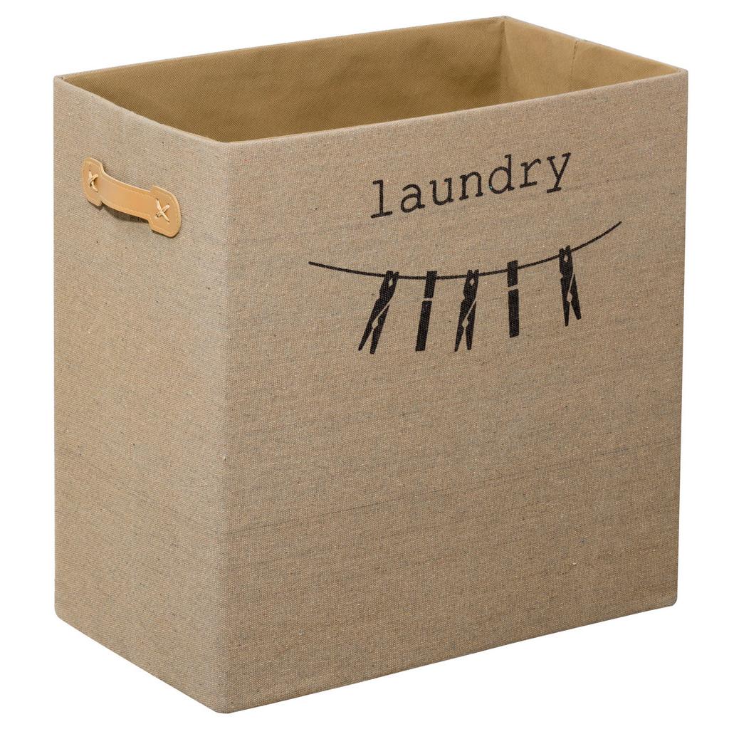 Wäschetonne mit Deckel Bath Beige, 45x45x25 cm