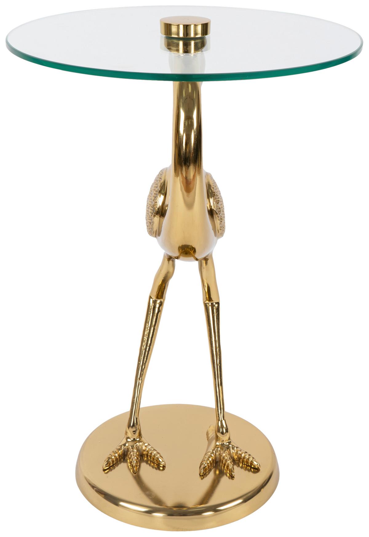 Beistelltisch Animalty 325 Goldfarben B: 58 Cm - Goldfarben, Design, Glas/Metall (40/40/58cm) - Kayoom