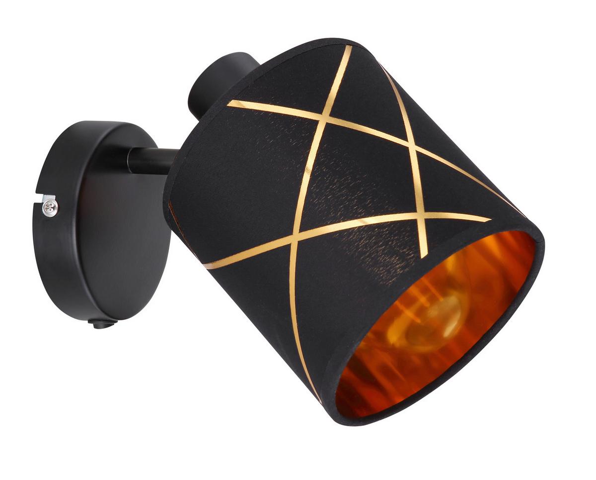 Strahler Josue 1-Flammig L: 13 cm - Goldfarben/Schwarz, ROMANTIK / LANDHAUS, Kunststoff/Metall (13/17cm) - James Wood