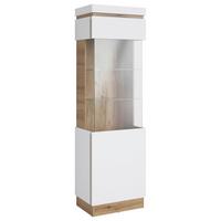 Vitrine Calabria Türanschlag Rechts - Eichefarben/Weiß, Trend, Glas/Holzwerkstoff (60,1/200,5/40cm)