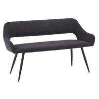 Sitzbank mit Lehne Gepolstert Anthrazit Porto B: 140 cm - Anthrazit/Schwarz, MODERN, Textil/Metall (140l) - MID.YOU