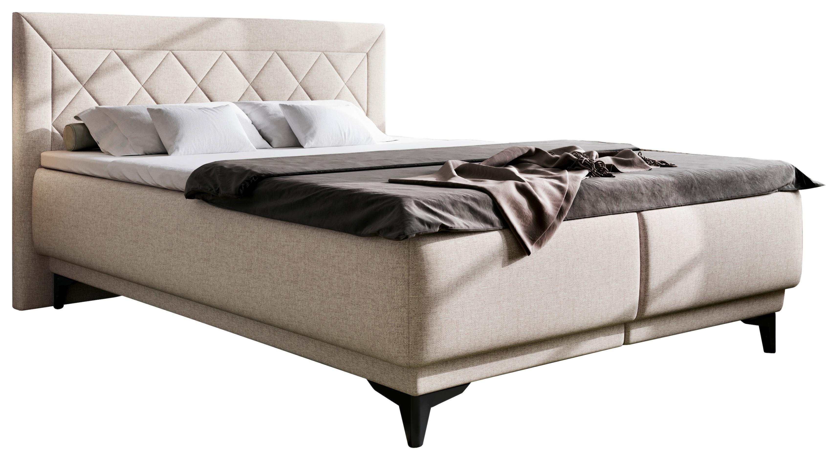 Kárpitozott Ágy Zalea 160/200 Cm - bézs, Basics, textil (160/200cm)