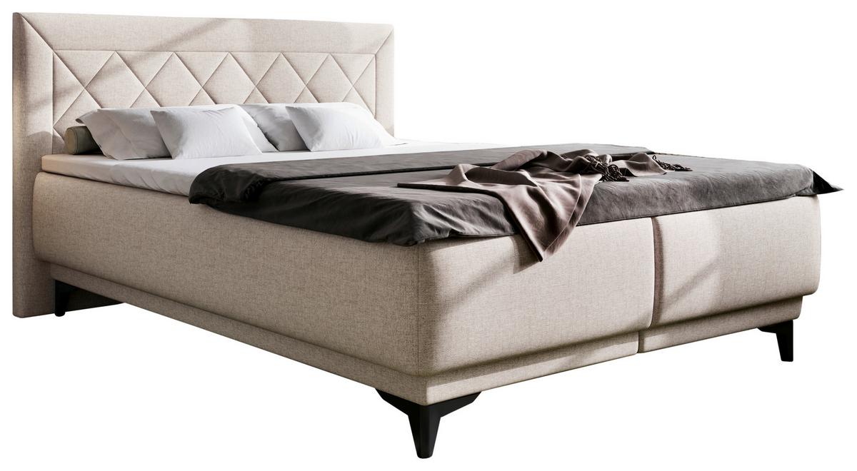 Kárpitozott Ágy Zalea 160/200 Cm - bézs, Basics, textil (160/200cm)