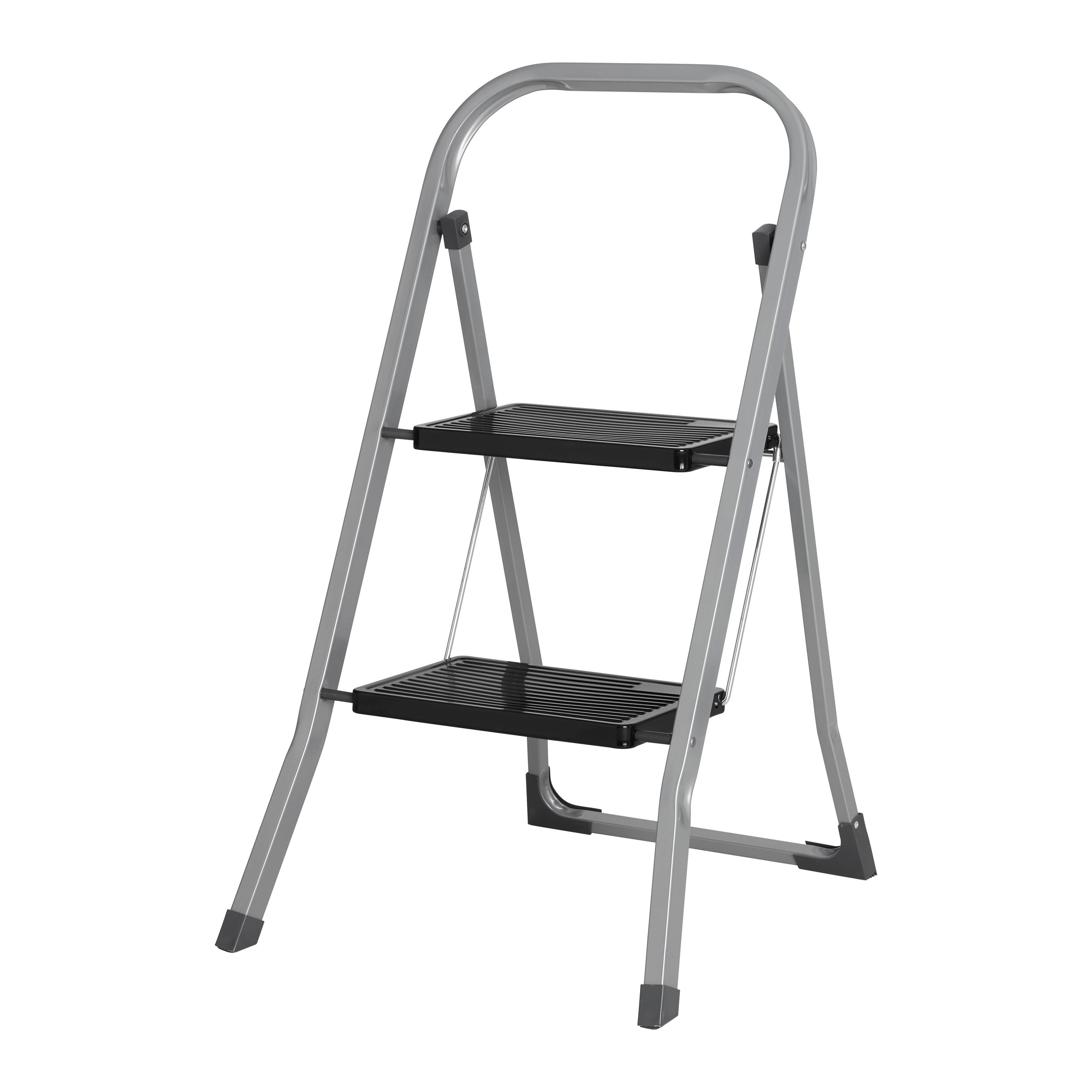 Skladací schodík BILL - sivá, Konventionell, kov (46,5/55/81cm) - Mömax