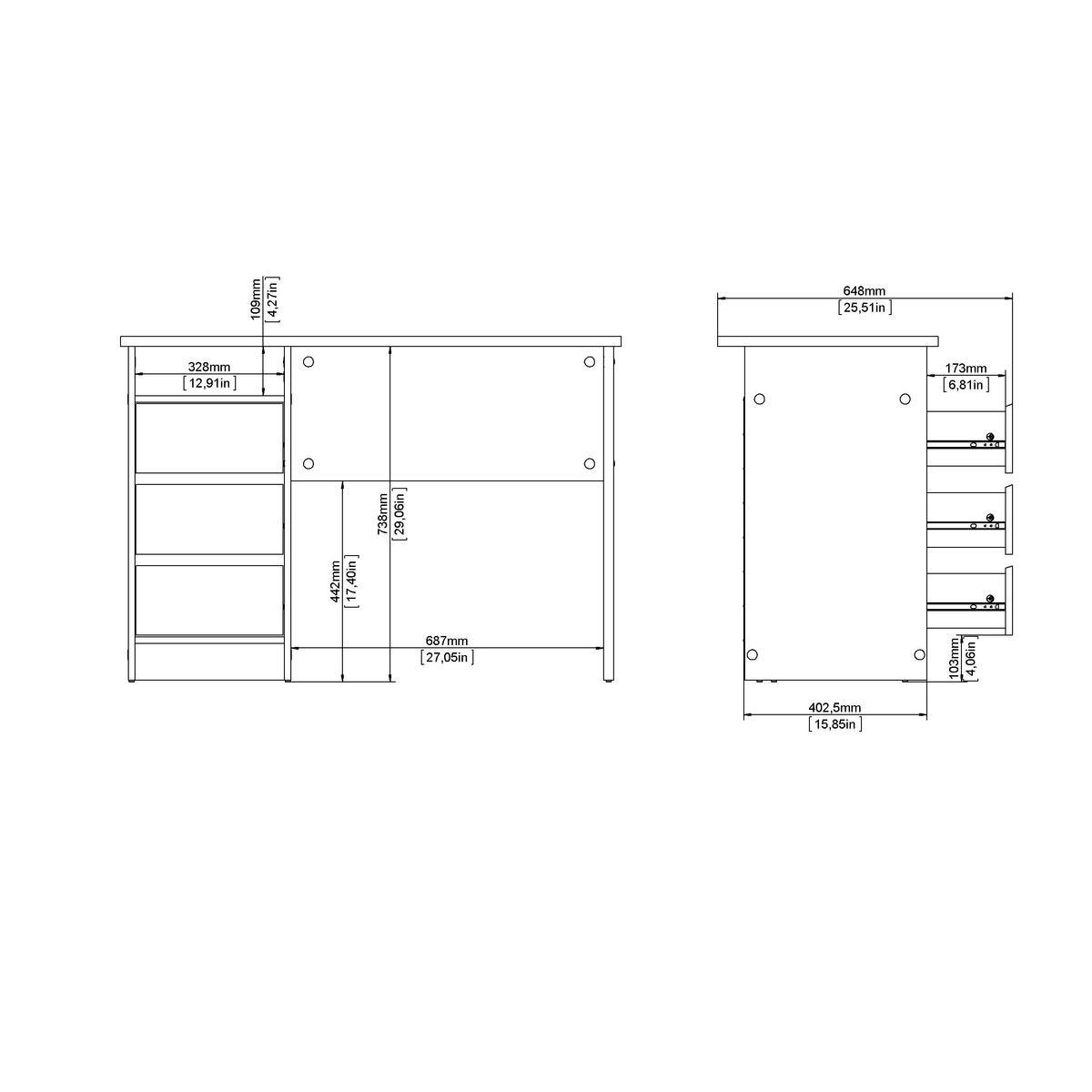 Schreibtisch Function Plus Eichefarben, L: 110 cm - Eichefarben, MODERN, Holzwerkstoff (110/48,5cm) - MID.YOU