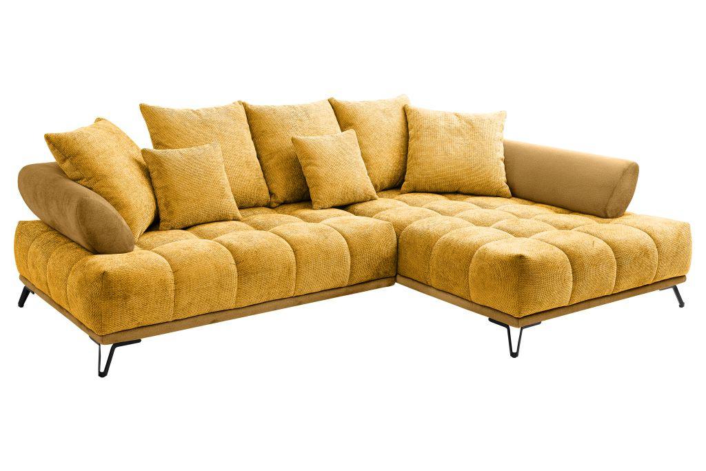 LARGO, pravá, curry žlutá, potřeba šířky dveří 90 cm - curry žlutá/černá, Moderní, kov/textil (262/184cm)