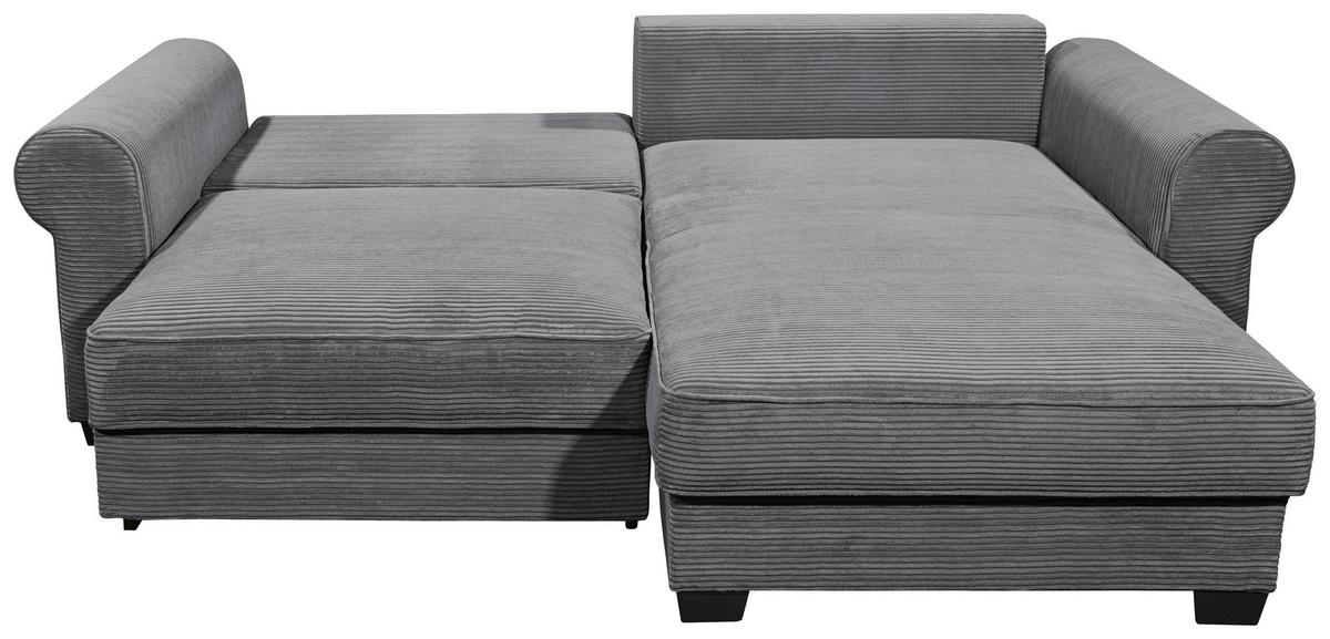 Rohová sedačka ANGELINA šedá - černá/antracitová, Basics, textil/plast (255/92/185cm) - MID.YOU