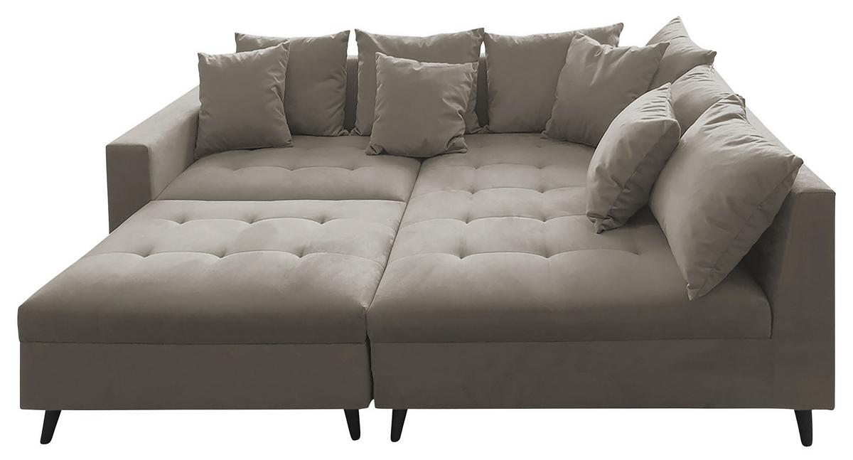 Ecksofa Pruno, Grau S: 247x174 Cm - Schwarz/Grau, Design, Textil (247/174cm) - MID.YOU