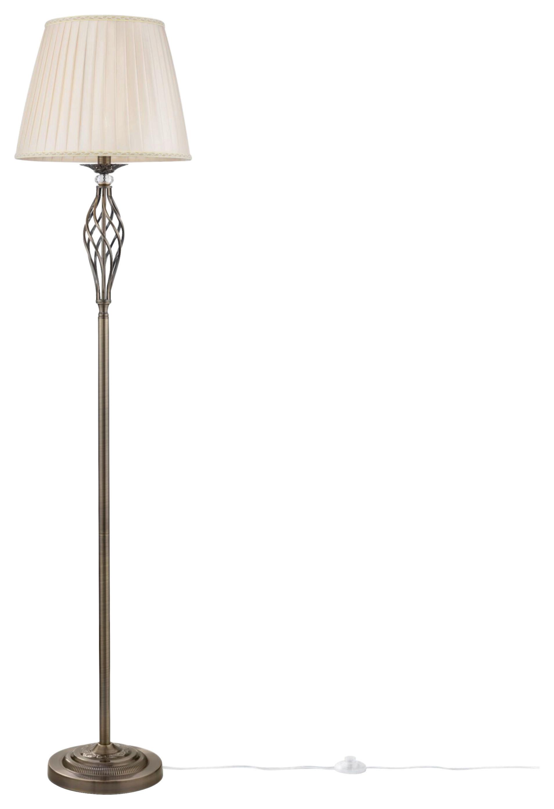 Stehleuchte Grace - Messingfarben, Basics, Glas/Textil (38/165/38cm) - MAYTONI