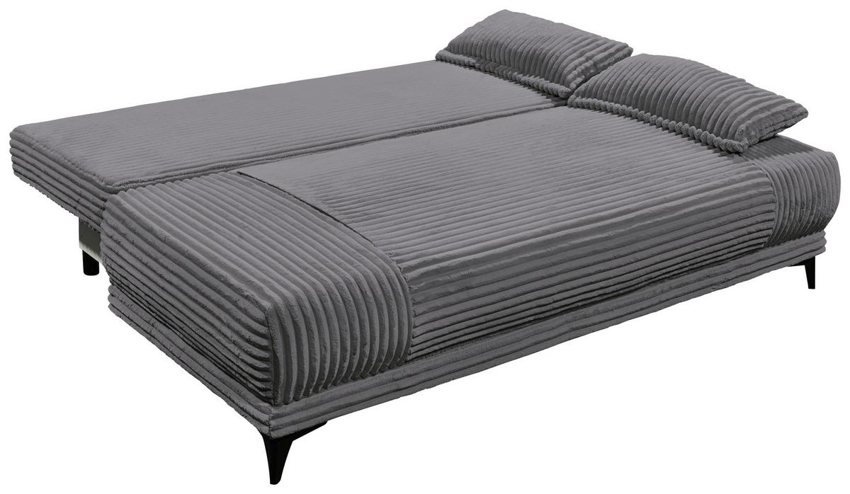 Schlafsofa Sally Anthrazit B: 211 Cm - Anthrazit/Schwarz, KONVENTIONELL, Textil (211/96/105cm) - MID.YOU