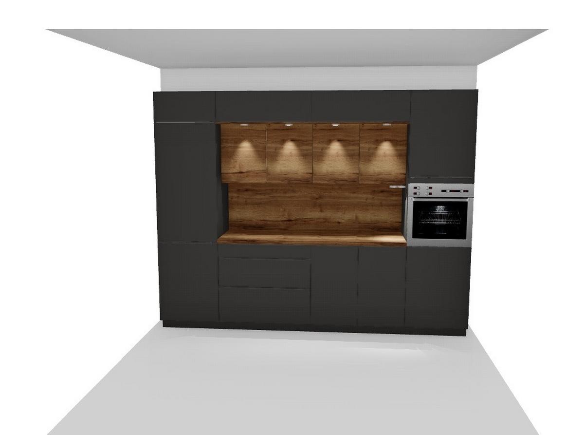 Küchenzeile Toronto/singapur Ohne Geräte B: 300 Cm Grau - Basics, Holzwerkstoff (300cm) - Vertico