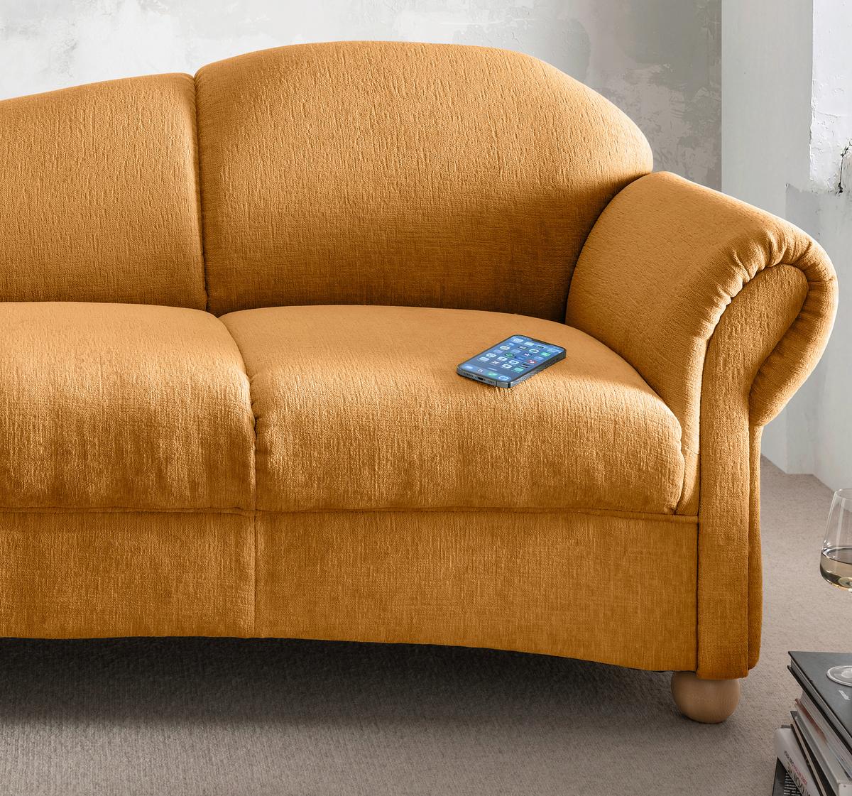 Ottomane Torello Goldfarben B: 190cm - Wildeiche/Goldfarben, KONVENTIONELL, Textil (190/84/86cm) - Livetastic