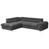 Ecksofa Mit Schlaffunktion Cloud + Dunkelgrau - Chromfarben/Dunkelgrau, KONVENTIONELL, Textil (206/257cm) - Livetastic
