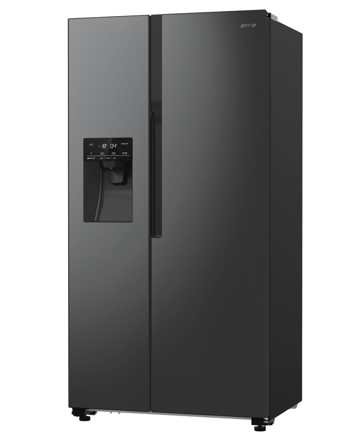Side-by-side Nrr9185esbxl 2 Türen Schwarz - Schwarz, Basics, Glas/Kunststoff (91,5/178,6/69,8cm) - Gorenje