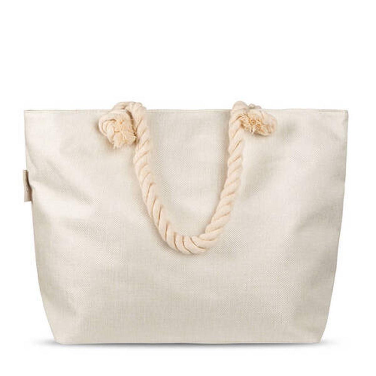Strandtasche Pippa Braun Taupe Beige 43x60cm - Taupe/Beige, KONVENTIONELL, Textil (43/60cm)