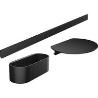 Duschablage Kleben Wallstoris Kunststoff B: 101 Cm, Schwarz - Schwarz, Basics, Kunststoff (101/19,1/9cm) - Hansgrohe
