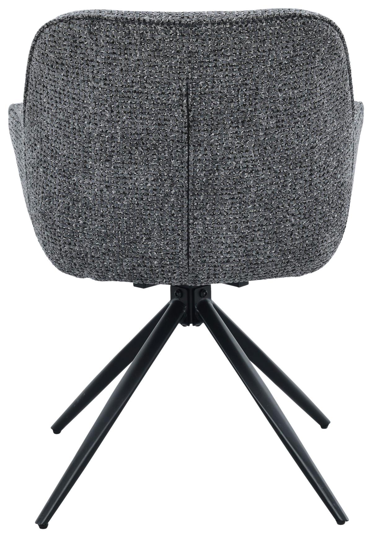 Armlehnstuhl Vittoria Grau/Schwarz B: 60 cm - Schwarz/Grau, MODERN, Textil/Metall (60/85/62cm) - Livetastic