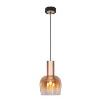 Pendelleuchte 6145545 1er - Bernsteinfarben/Schwarz, Design, Glas/Metall (23,3/150cm) - Näve