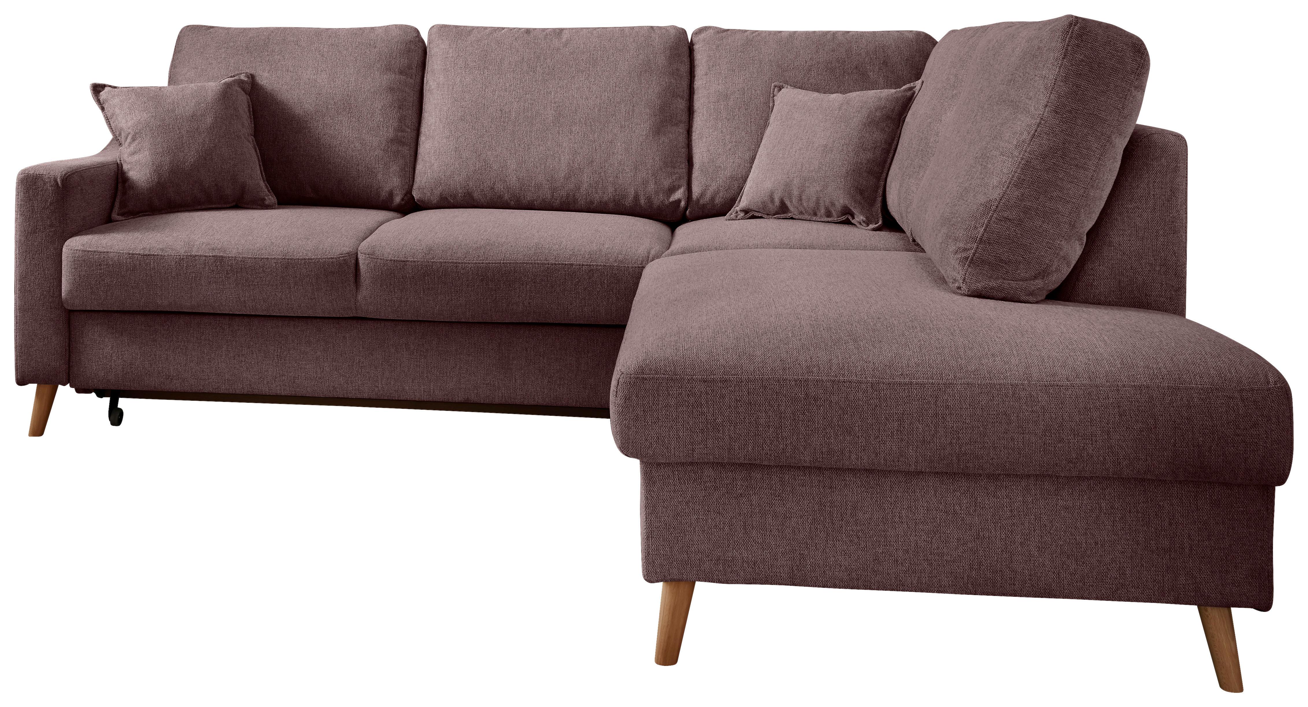 Ecksofa mit Schlaffunktion Valentina mit Kissen Bordeaux