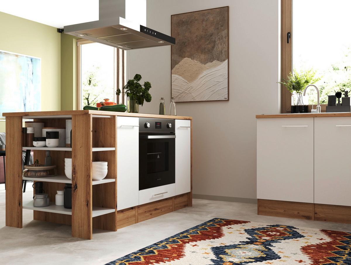 Eckküche Hilde Winkelküche 280 cm - Wildeiche/Weiß, Design, Holzwerkstoff (280/172cm) - Respekta