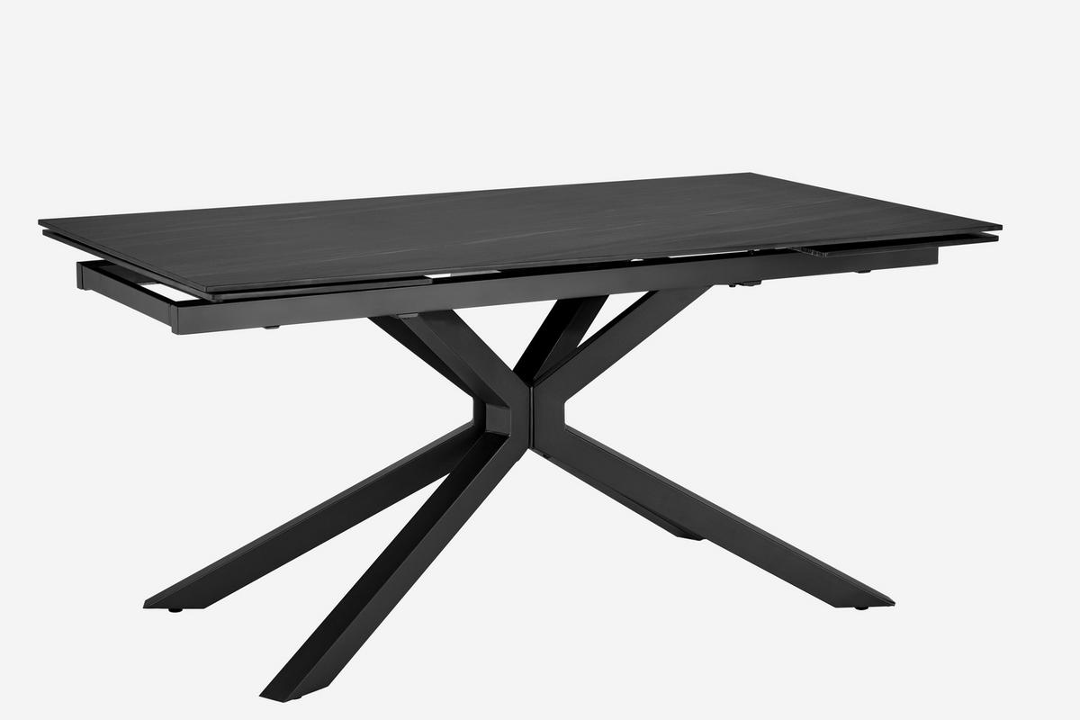 Ausziehtisch Lorenzo Keramik Dunkelgrau B:160-240cm - Dunkelgrau/Grau, KONVENTIONELL, Keramik/Metall (160/90/75cm) - MID.YOU