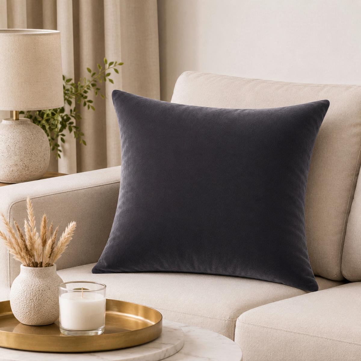 Zierkissen Franzi Anthrazit 45x45 cm - Anthrazit, MODERN, Textil (45/45cm) - Luca Bessoni