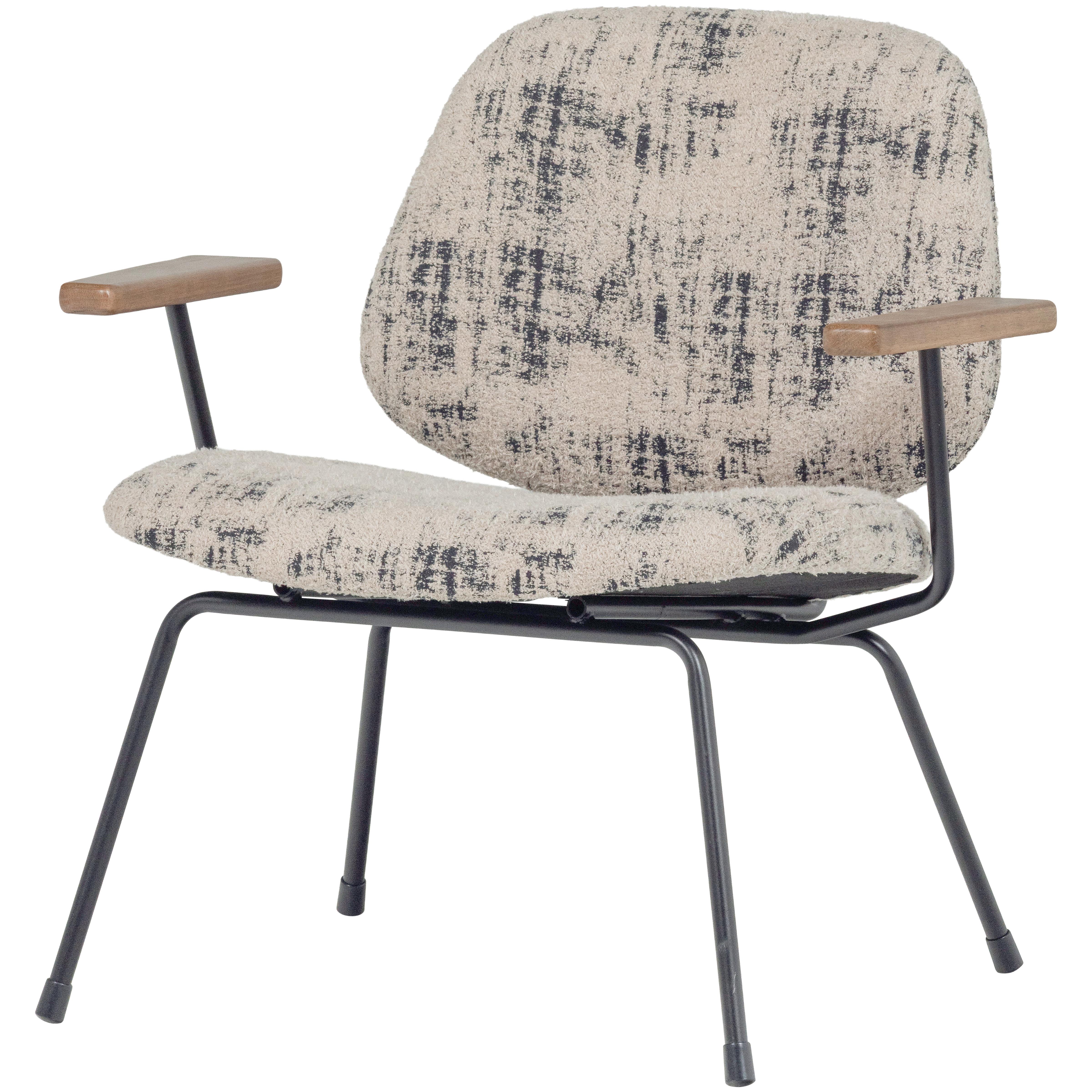 Sessel Aure Beige B: 69cm - Beige/Schwarz, Design, Holz/Textil (69/69/64cm) - Livetastic