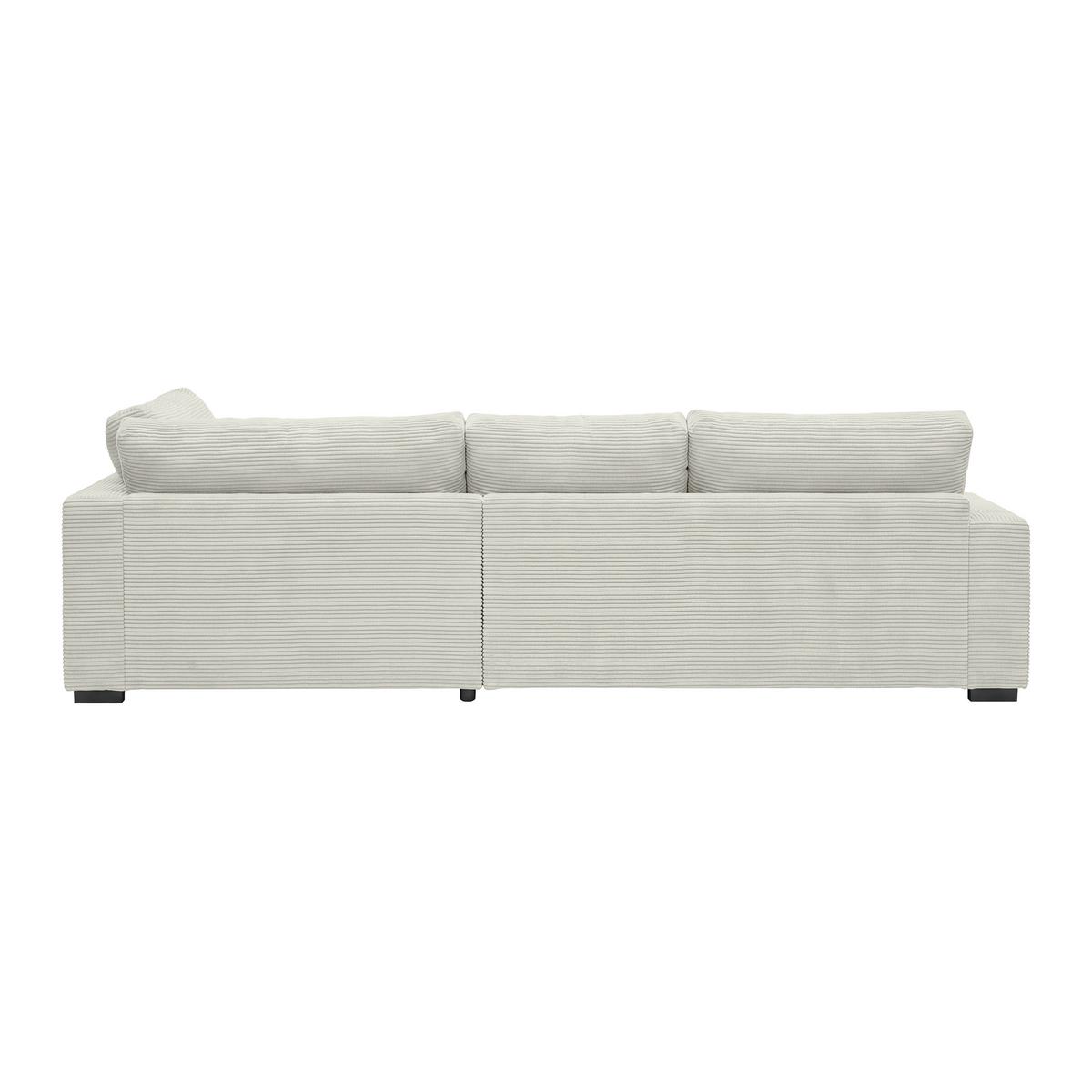 Rohová sedačka PEDRO, pravá, béžový manšestr - černá/béžová, Moderní, textil/plast (300/190cm) - Mömax