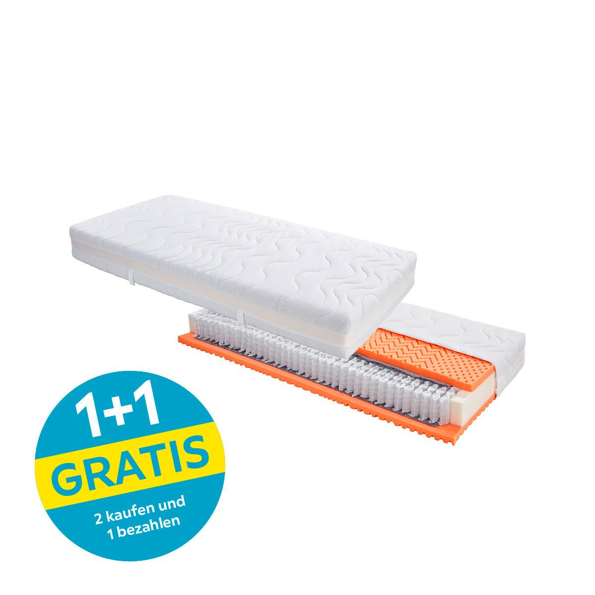 Taschenfederkernmatratze Relax 90x200 cm H2 H: 22 cm - Weiß, KONVENTIONELL, Textil (90/200cm) - Primatex
