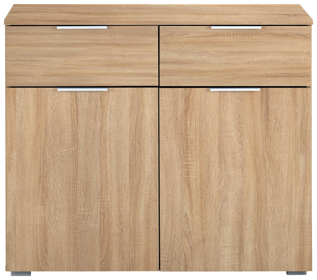 Kommode Alabama, Sonoma Eiche B: 80 Cm - Alufarben/Sonoma Eiche, MODERN, Holzwerkstoff (80/81/42cm) - Rauch Möbel