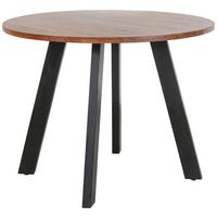 Esstisch Tara Akazie Braun B: 100 Cm - Schwarz/Braun, LIFESTYLE, Holz/Metall (100/100/76cm) - MID.YOU