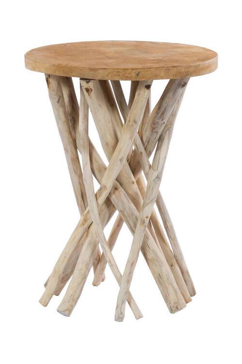 Beistelltisch aus Teakholz Rund Radix, Natur - Naturfarben, Natur, Holz (40/55/40cm) - Kayoom
